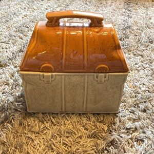Vintage McCoy Ceramic Lunch Box Cookie Jar